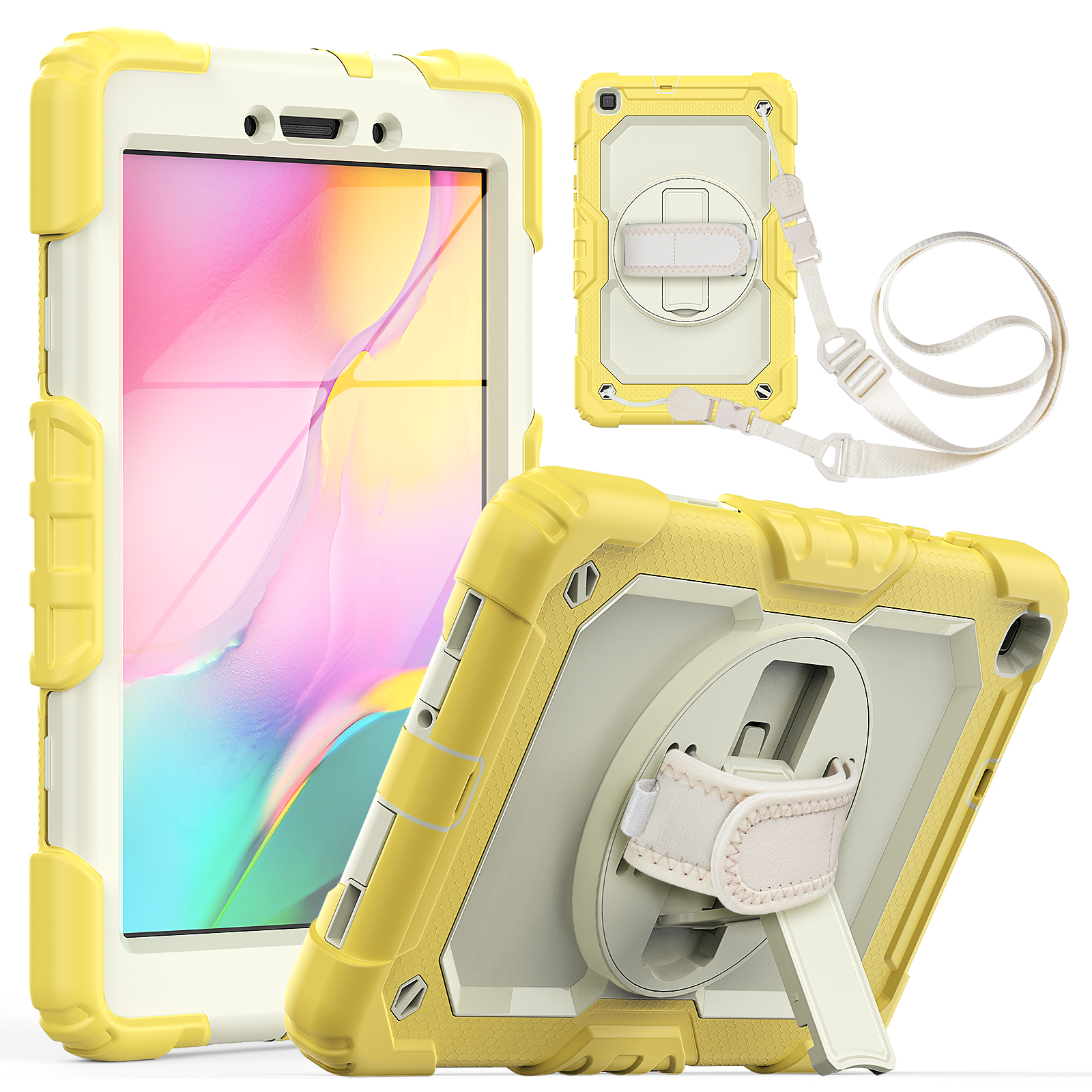 Kickstand PC Silicone Full Body Protection Case with Shoulder Strap for Samsung Galaxy Tab A 8.0 Wi-Fi (2019) T290 / LTE (2019) T295 - Yellow, Galaxy Tab A 8.0 (2019)
Kickstand PC Silicone Full Body Protection Case with Shoulder Strap for Samsung Galaxy Tab A 8.0 Wi-Fi (2019) T290 / LTE (2019) T295 - Yellow, Galaxy Tab A 8.0 (2019)