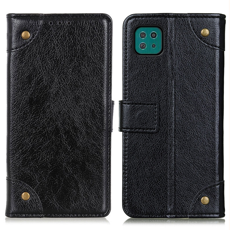 Brass Button Nappa Texture Wallet Stand Leather Protective Phone Shell Case for Samsung Galaxy A22 5G (EU Version) - Black, Galaxy A22 5G (EU Version)
Brass Button Nappa Texture Wallet Stand Leather Protective Phone Shell Case for Samsung Galaxy A22 5G (EU Version) - Black, Galaxy A22 5G (EU Version)