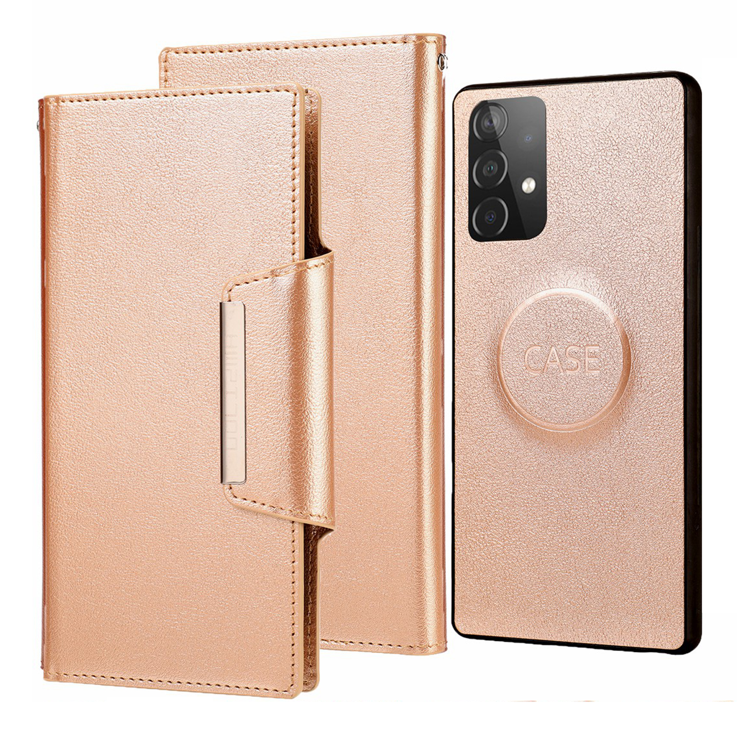 Ultra-thin PU Leather Wallet Cell Phone Shelf Cover with Detachable Inner Phone Case for Samsung Galaxy A72 4G/5G - Gold, Galaxy A72 5G
Ultra-thin PU Leather Wallet Cell Phone Shelf Cover with Detachable Inner Phone Case for Samsung Galaxy A72 4G/5G - Gold, Galaxy A72 5G