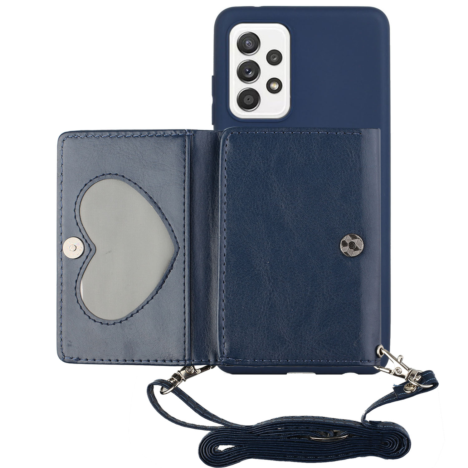 Card Bag Style Kickstand PU Leather + TPU Case for Samsung Galaxy A72 5G - Dark Blue, Galaxy A72 5G
Card Bag Style Kickstand PU Leather + TPU Case for Samsung Galaxy A72 5G - Dark Blue, Galaxy A72 5G