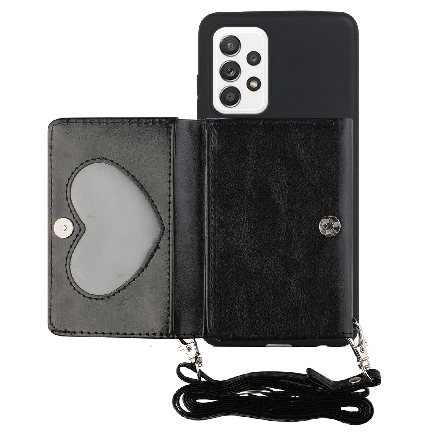 Card Bag Style Kickstand PU Leather + TPU Case for Samsung Galaxy A72 5G - Black, Galaxy A72 5G
Card Bag Style Kickstand PU Leather + TPU Case for Samsung Galaxy A72 5G - Black, Galaxy A72 5G