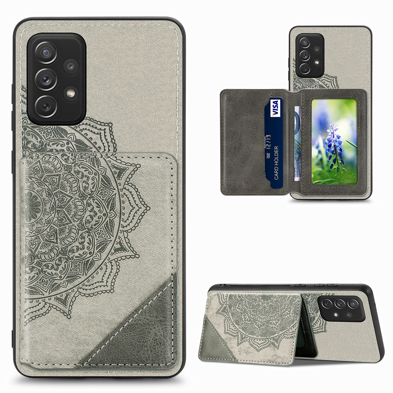 Mandala Flower Pattern PU Leather+TPU Flip Wallet Phone Case for Samsung Galaxy A72 5G/4G - Grey, Galaxy A72 5G
Mandala Flower Pattern PU Leather+TPU Flip Wallet Phone Case for Samsung Galaxy A72 5G/4G - Grey, Galaxy A72 5G