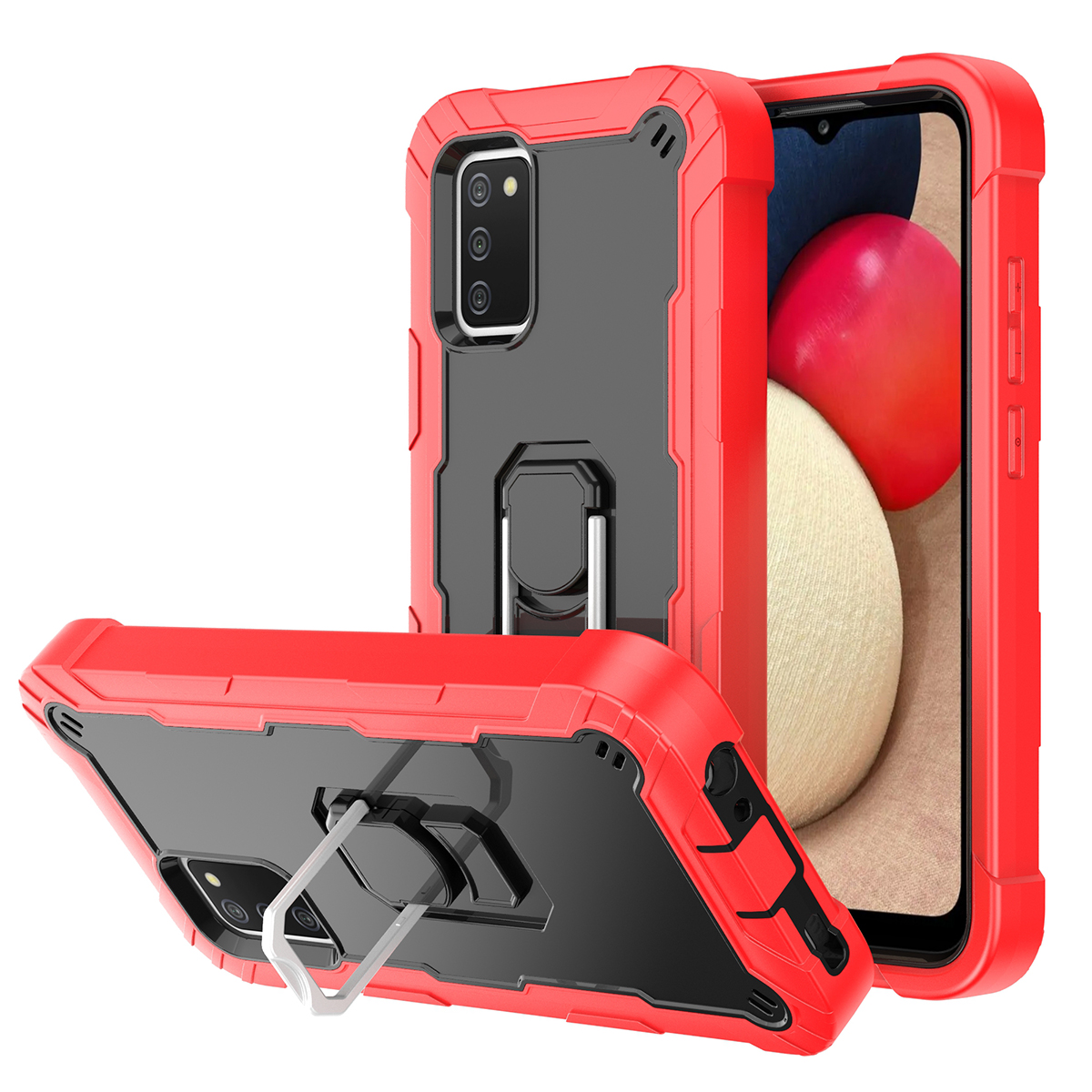 Built-in Kickstand Design Shockproof PC + Silicone Phone Case for Samsung Galaxy A02s (164.2x75.9x9.1mm) - Red/Black, Galaxy A02s (164.2x75.9x9.1mm)
Built-in Kickstand Design Shockproof PC + Silicone Phone Case for Samsung Galaxy A02s (164.2x75.9x9.1mm) - Red/Black, Galaxy A02s (164.2x75.9x9.1mm)