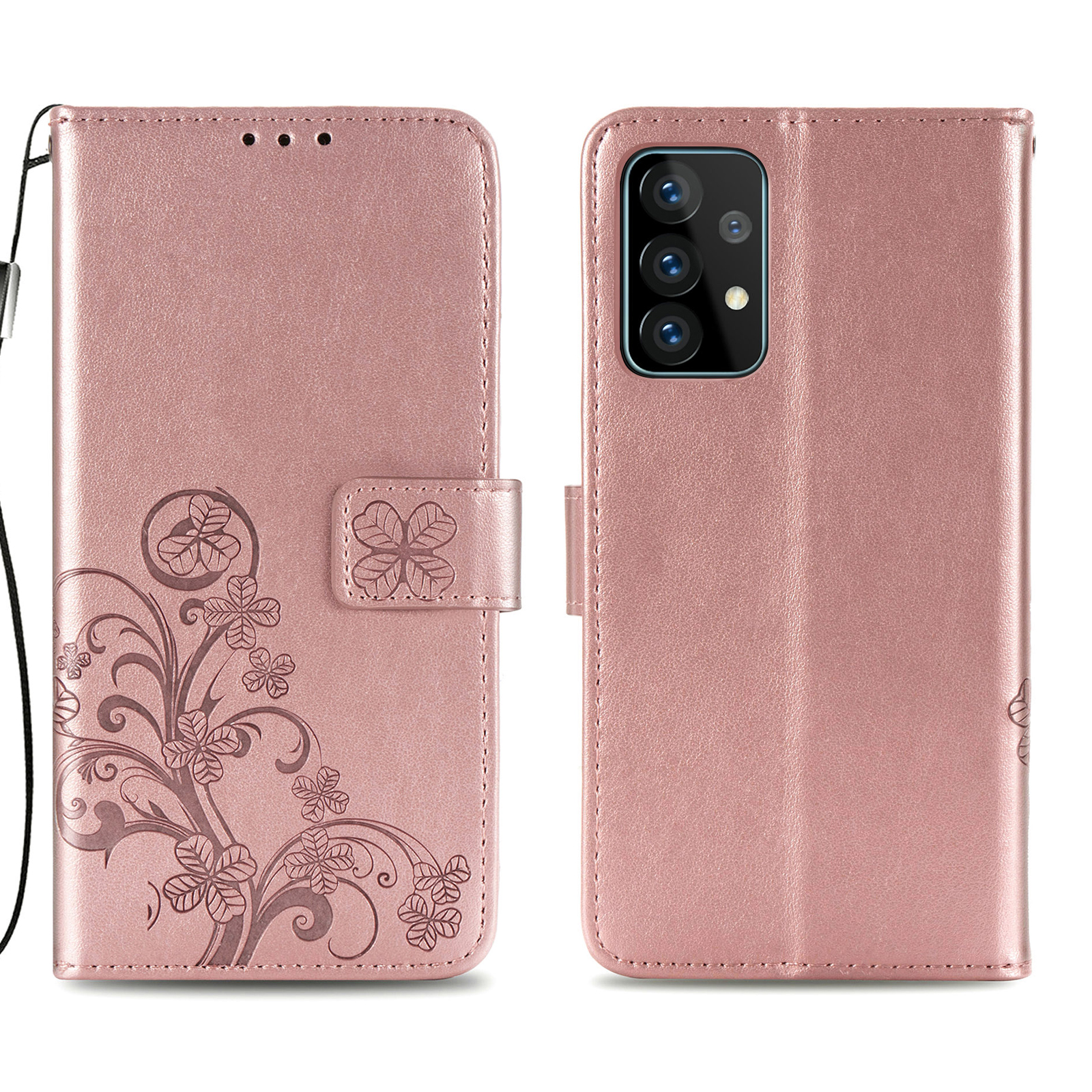 Full Protection Clover Pattern Imprinting Leather Case with Wallet Stand Design for Samsung Galaxy A72 4G/5G - Rose Gold, Galaxy A72 4G
Full Protection Clover Pattern Imprinting Leather Case with Wallet Stand Design for Samsung Galaxy A72 4G/5G - Rose Gold, Galaxy A72 4G