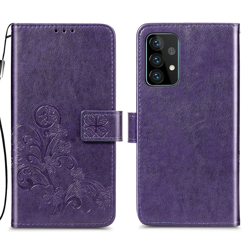 Full Protection Clover Pattern Imprinting Leather Case with Wallet Stand Design for Samsung Galaxy A72 4G/5G - Purple, Galaxy A72 4G
Full Protection Clover Pattern Imprinting Leather Case with Wallet Stand Design for Samsung Galaxy A72 4G/5G - Purple, Galaxy A72 4G