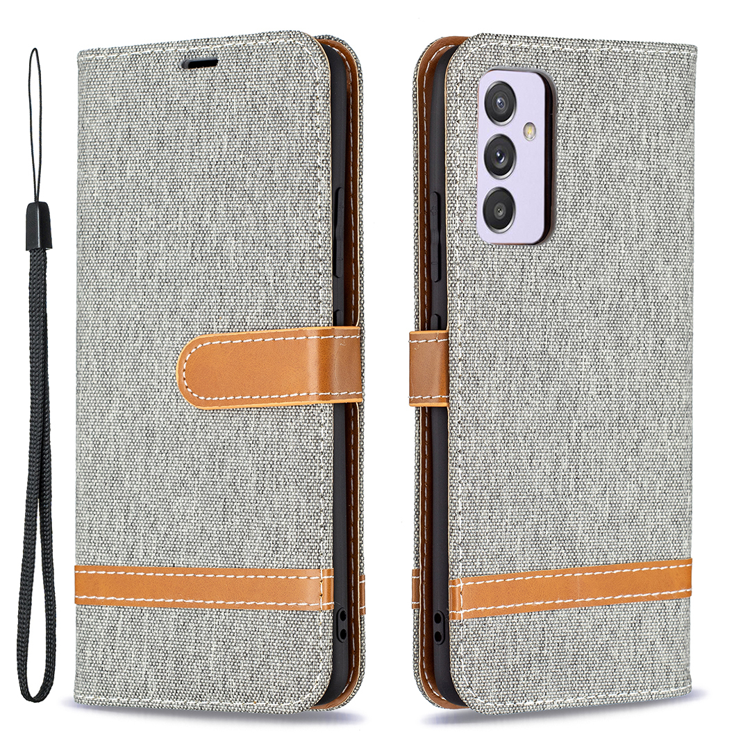 Assorted Color Jeans Cloth Leather Wallet Stand Case for Samsung Galaxy A82 5G - Grey, Galaxy A82 5G
Assorted Color Jeans Cloth Leather Wallet Stand Case for Samsung Galaxy A82 5G - Grey, Galaxy A82 5G