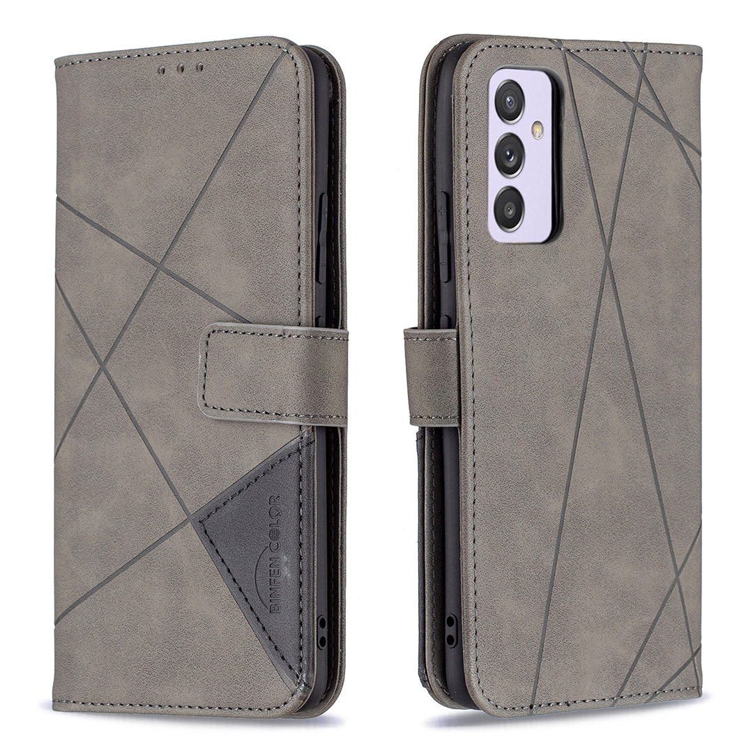 BF05 Geometric Pattern Leather Wallet Shell Case for Samsung Galaxy A82 5G - Grey, Galaxy A82 5G
BF05 Geometric Pattern Leather Wallet Shell Case for Samsung Galaxy A82 5G - Grey, Galaxy A82 5G