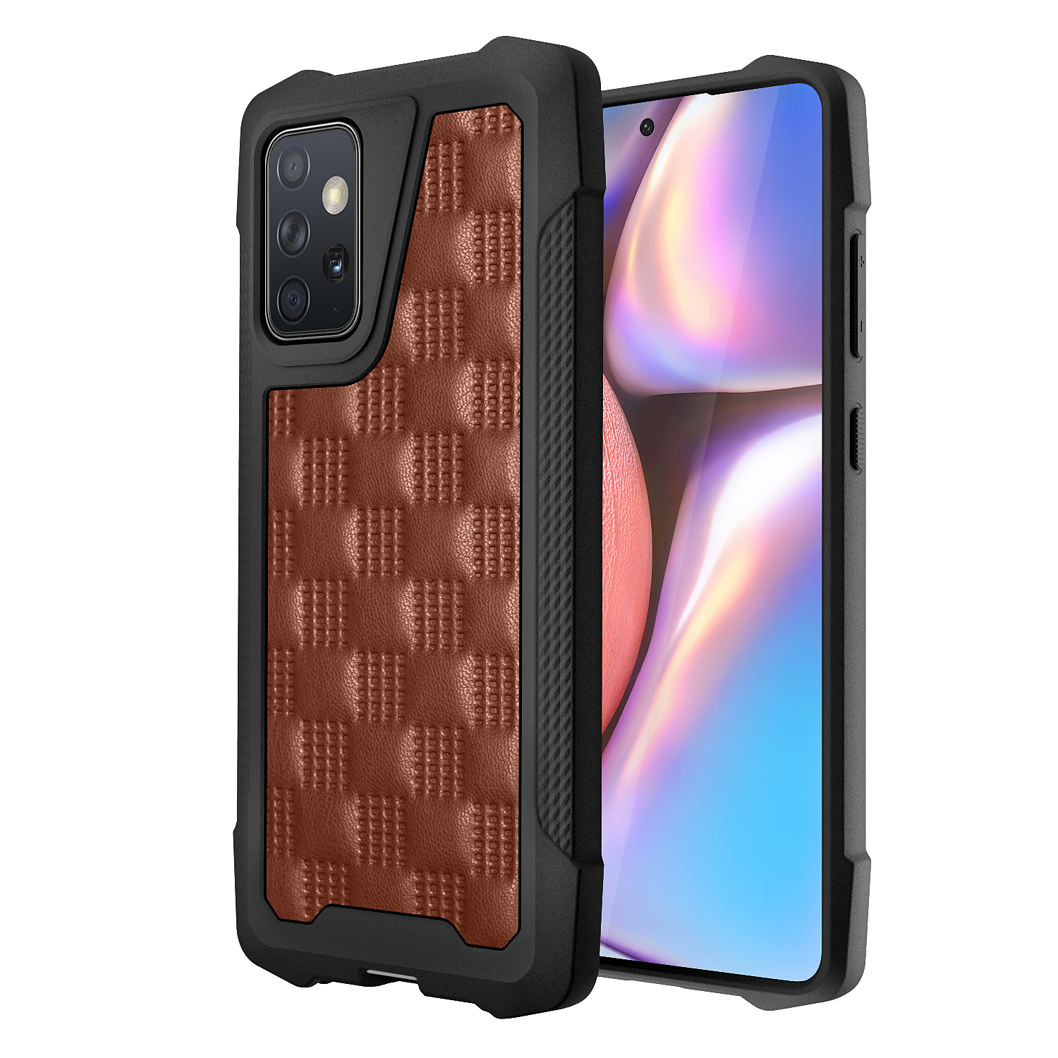 Phantom Series Heavy Duty PC + PU Leather + TPU Hybrid Drop-proof Phone Case Covering for Samsung Galaxy A72 5G - Brown, Galaxy A72 5G
Phantom Series Heavy Duty PC + PU Leather + TPU Hybrid Drop-proof Phone Case Covering for Samsung Galaxy A72 5G - Brown, Galaxy A72 5G
