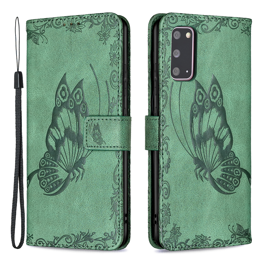 Imprint Butterfly Flower Leather Wallet Shell Case for Samsung Galaxy S20 4G/S20 5G - Green, Galaxy S20 4G
Imprint Butterfly Flower Leather Wallet Shell Case for Samsung Galaxy S20 4G/S20 5G - Green, Galaxy S20 4G