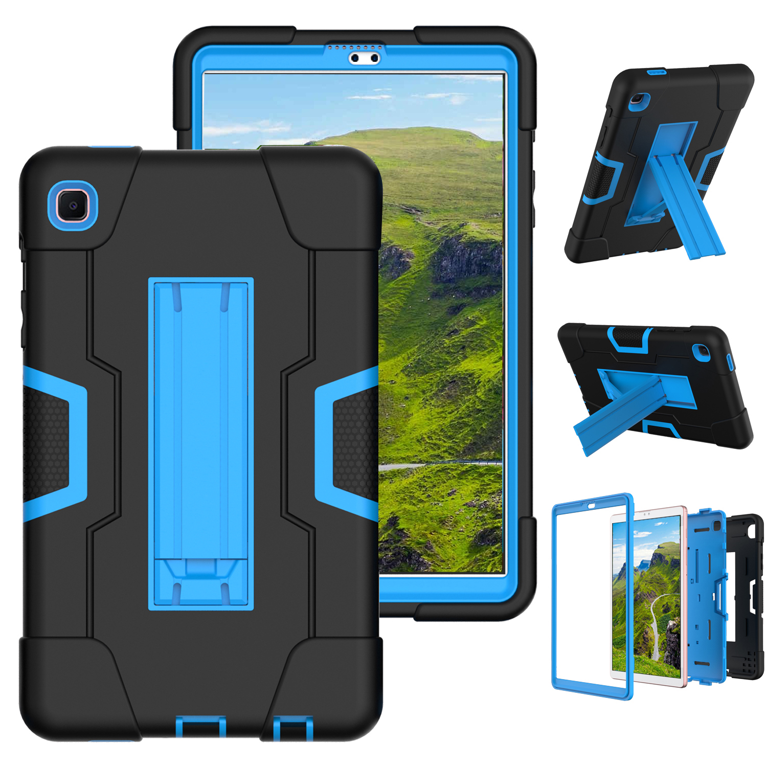 Contrast Color PC + TPU + Silicone Design Tablet Case Cover with Slide-Out Kickstand for Samsung Galaxy Tab A7 Lite 8.7-inch T225 / T220 (2021)) - Black/Blue, Samsung Galaxy Tab A7 Lite 8.7-inch
Contrast Color PC + TPU + Silicone Design Tablet Case Cover with Slide-Out Kickstand for Samsung Galaxy Tab A7 Lite 8.7-inch T225 / T220 (2021)) - Black/Blue, Samsung Galaxy Tab A7 Lite 8.7-inch