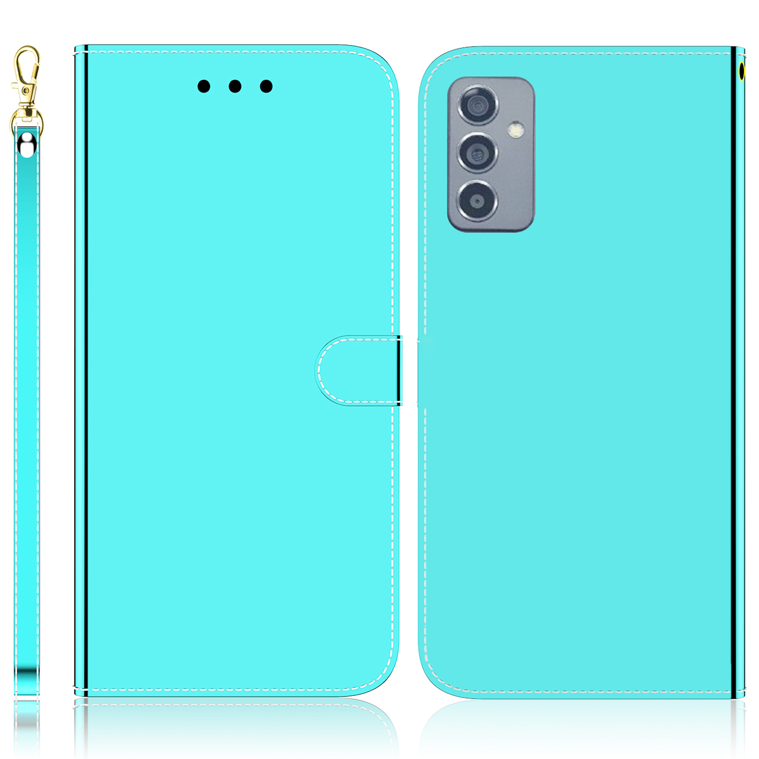 Full Protection Mirror-like Surface Wallet Stand Leather Case for Samsung Galaxy A82 5G - Cyan, Galaxy A82 5G
Full Protection Mirror-like Surface Wallet Stand Leather Case for Samsung Galaxy A82 5G - Cyan, Galaxy A82 5G
