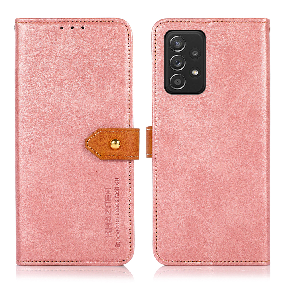 KHAZNEH Golden Magnetic Clasp Dual Color Stand Wallet Leather Phone Cover for Samsung Galaxy A52 4G/5G / A52s 5G - Rose Gold, Galaxy A52 5G
KHAZNEH Golden Magnetic Clasp Dual Color Stand Wallet Leather Phone Cover for Samsung Galaxy A52 4G/5G / A52s 5G - Rose Gold, Galaxy A52 5G