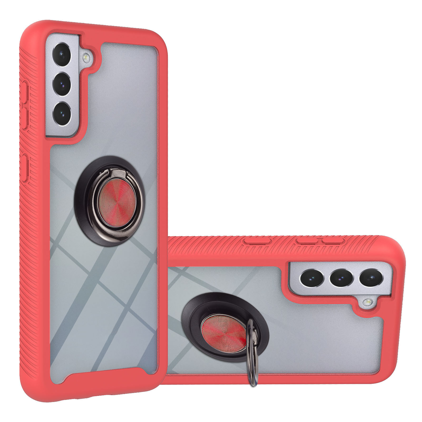360-Degree Rotating Ring Holder Kickstand Design Shell PC + TPU Hybrid Case for Samsung Galaxy S21 5G/4G - Red, Galaxy S21 4G
360-Degree Rotating Ring Holder Kickstand Design Shell PC + TPU Hybrid Case for Samsung Galaxy S21 5G/4G - Red, Galaxy S21 4G
