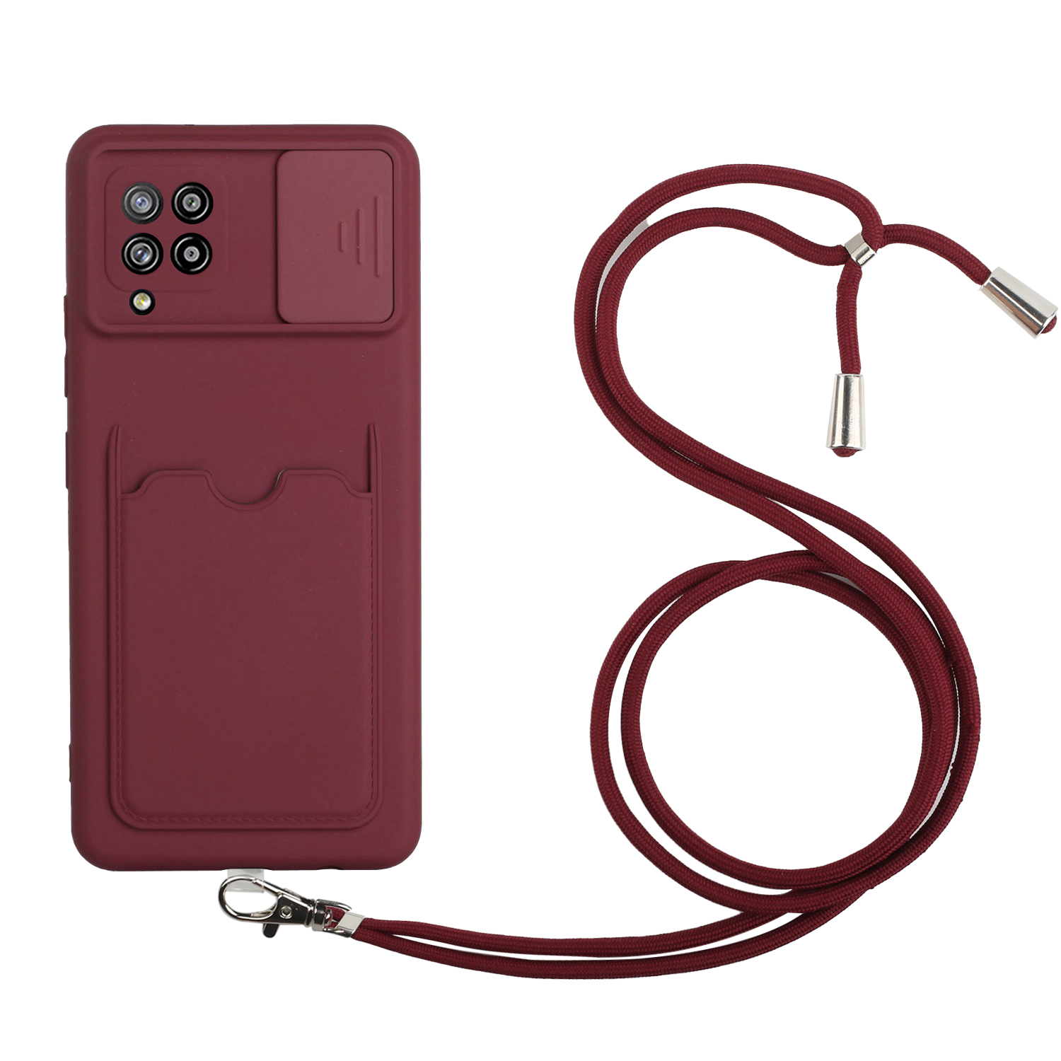 Shock-Absorption Flexible TPU Protective Case with Slide Camera Cover and Lanyard for Samsung Galaxy A42 5G - Wine Red, Galaxy A42 5G
Shock-Absorption Flexible TPU Protective Case with Slide Camera Cover and Lanyard for Samsung Galaxy A42 5G - Wine Red, Galaxy A42 5G