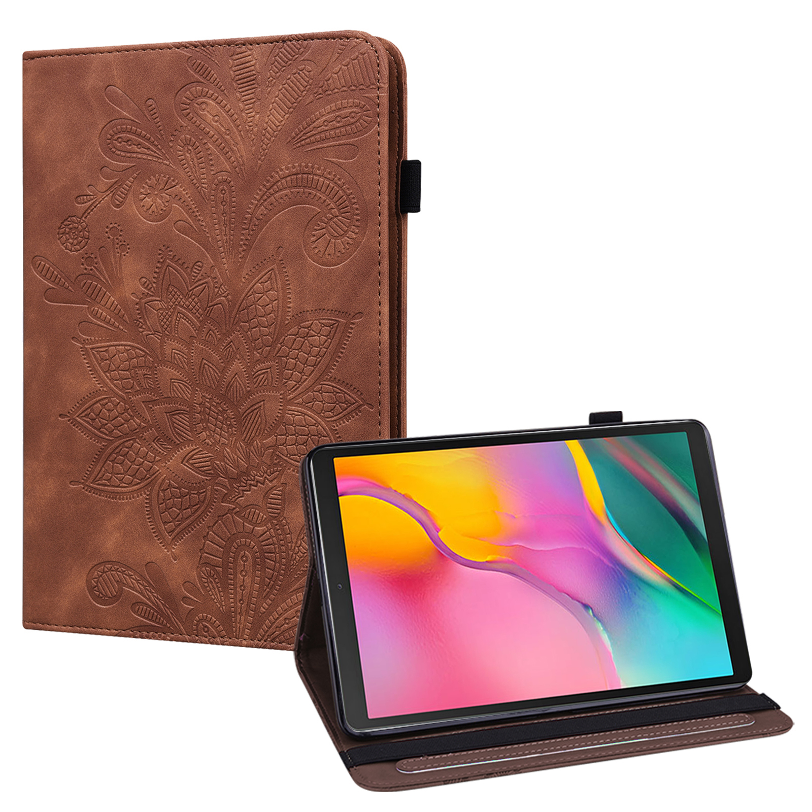 Flower Pattern Imprinting Leather Wallet Stand Tablet Cover for Samsung Galaxy Tab A 10.1 (2019) SM-T510 (Wi-Fi) - Brown, Galaxy Tab A 10.1 (2019)
Flower Pattern Imprinting Leather Wallet Stand Tablet Cover for Samsung Galaxy Tab A 10.1 (2019) SM-T510 (Wi-Fi) - Brown, Galaxy Tab A 10.1 (2019)