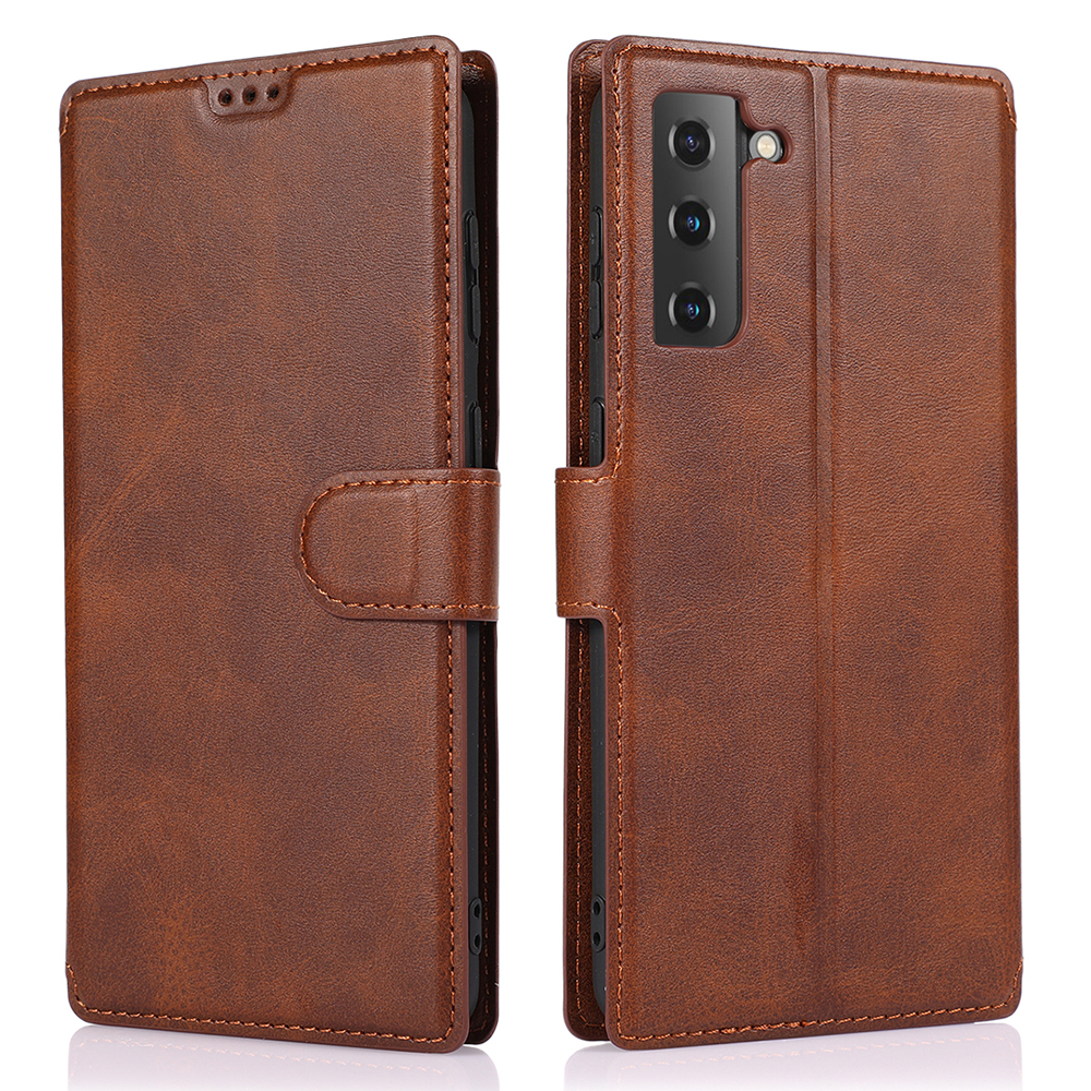 Leather Stand Wallet Cover Protective Cell Phone Case Shell for Samsung Galaxy S21+ 5G - Coffee, Galaxy S21+ 5G
Leather Stand Wallet Cover Protective Cell Phone Case Shell for Samsung Galaxy S21+ 5G - Coffee, Galaxy S21+ 5G