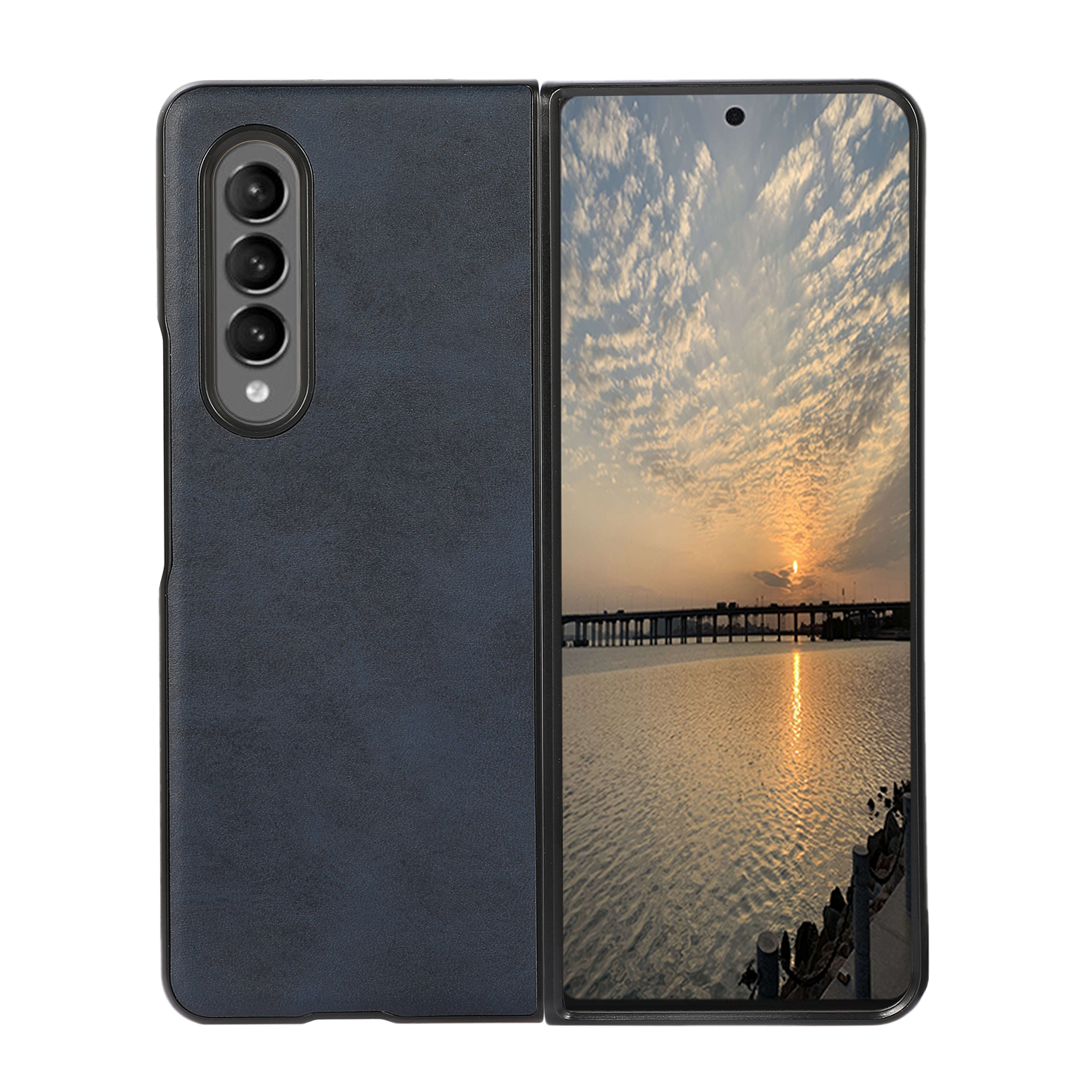 Leather Coated Phone Cover Case for Samsung Galaxy Z Fold3 5G - Blue, Other Samsung Models
Leather Coated Phone Cover Case for Samsung Galaxy Z Fold3 5G - Blue, Other Samsung Models