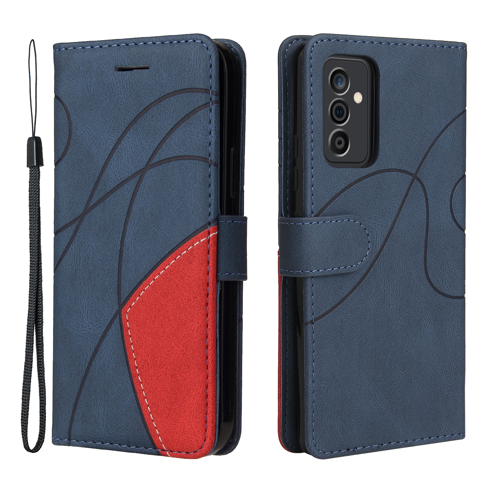 Bi-color Splicing PU Leather Flip Folop Protective Stand Cover Case with Wrist Strap for Samsung Galaxy A82 5G - Blue, Galaxy A82 5G
Bi-color Splicing PU Leather Flip Folop Protective Stand Cover Case with Wrist Strap for Samsung Galaxy A82 5G - Blue, Galaxy A82 5G