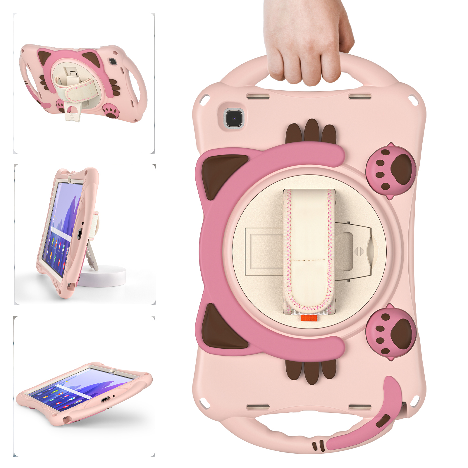 Hand Band + 360° Rotary Kickstand Design Hybrid Cover for Samsung Galaxy Tab A7 10.4 (2020) T500/T505/T507/T505N - Pink/Brown, Galaxy Tab A7 10.4 (2020)
Hand Band + 360° Rotary Kickstand Design Hybrid Cover for Samsung Galaxy Tab A7 10.4 (2020) T500/T505/T507/T505N - Pink/Brown, Galaxy Tab A7 10.4 (2020)