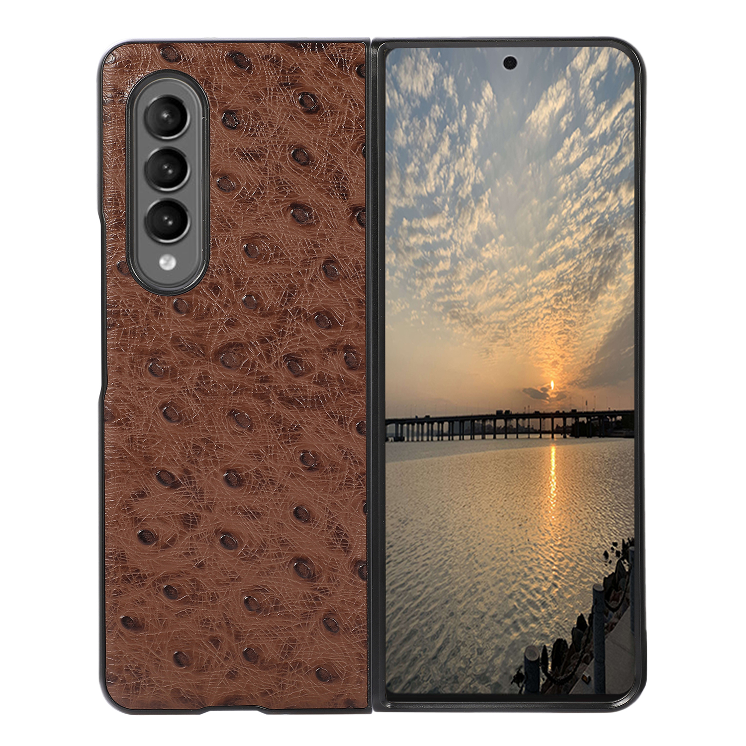 Classic Fashion Ostrich Pattern PC + Genuine Leather Back Phone Cover for Samsung Galaxy Z Fold3 5G - Brown, Galaxy Z Fold3 5G
Classic Fashion Ostrich Pattern PC + Genuine Leather Back Phone Cover for Samsung Galaxy Z Fold3 5G - Brown, Galaxy Z Fold3 5G