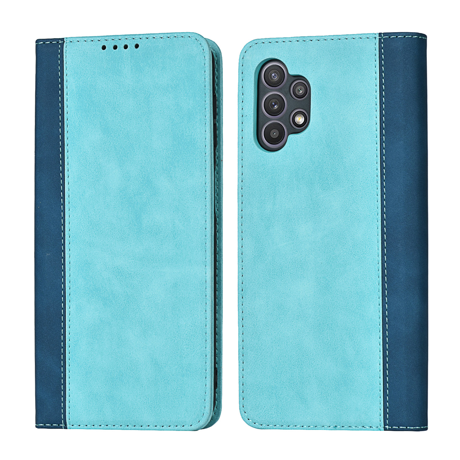 All-round Protective Auto-absorbed Bi-color Splicing Design Leather Wallet Case for Samsung Galaxy A32 5G/M32 5G - Blue, Galaxy M32 5G
All-round Protective Auto-absorbed Bi-color Splicing Design Leather Wallet Case for Samsung Galaxy A32 5G/M32 5G - Blue, Galaxy M32 5G