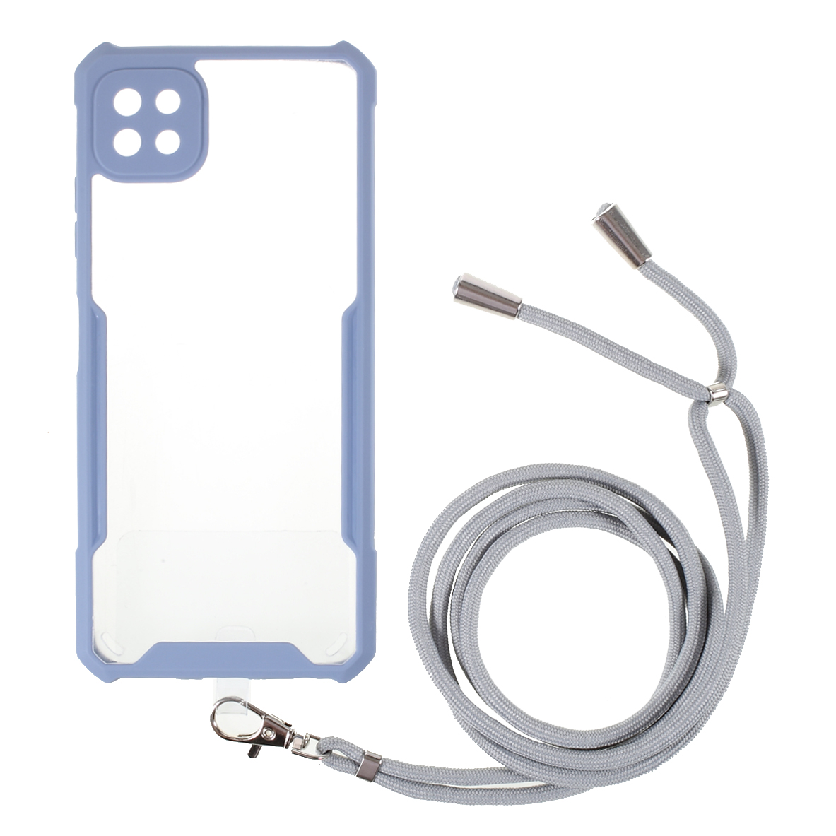 Clear Hard Acrylic Back + Soft TPU Bumper Non-Slip Shockproof Protective Cover with Strap for Samsung Galaxy A22 5G (EU Version) - Baby Blue, Galaxy A22 5G (EU Version)
Clear Hard Acrylic Back + Soft TPU Bumper Non-Slip Shockproof Protective Cover with Strap for Samsung Galaxy A22 5G (EU Version) - Baby Blue, Galaxy A22 5G (EU Version)