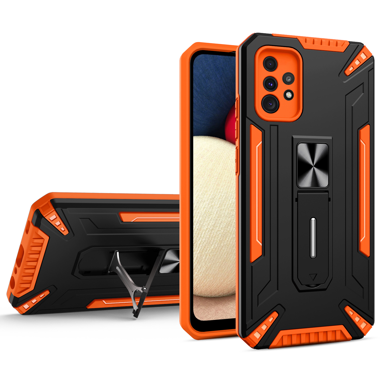 Precise Cut-out Plastic+TPU Combo Case Cell Phone Cover with Folding Kickstand for Samsung Galaxy A32 4G - Orange/Black, Samsung Galaxy A32 4G (EU Version)
Precise Cut-out Plastic+TPU Combo Case Cell Phone Cover with Folding Kickstand for Samsung Galaxy A32 4G - Orange/Black, Samsung Galaxy A32 4G (EU Version)