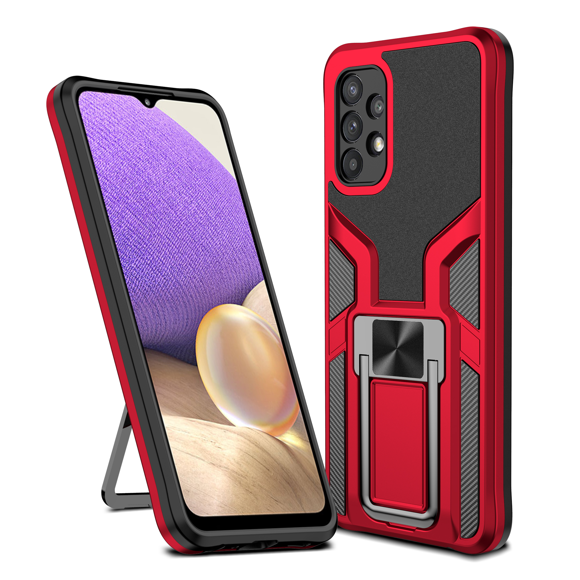 Armor Series Dual Layer Shock-Absorption Kickstand Work with Magnetic Car Mount Combo PC + TPU Back Case for Samsung Galaxy A32 5G/M32 5G - Red, Galaxy M32 5G
Armor Series Dual Layer Shock-Absorption Kickstand Work with Magnetic Car Mount Combo PC + TPU Back Case for Samsung Galaxy A32 5G/M32 5G - Red, Galaxy M32 5G