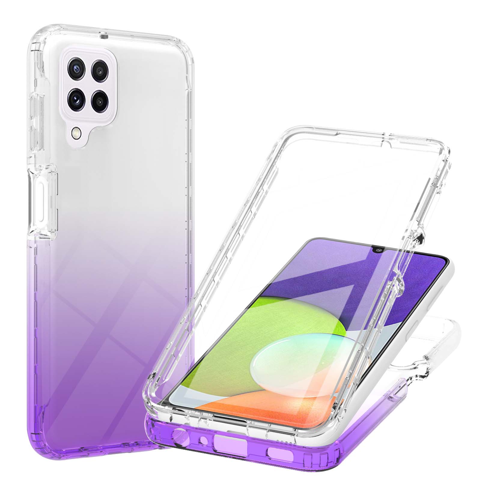 LA1 Series Gradient TPU Back Cover + PC Frame + PET Screen Protector Combo Phone Protective Case for Samsung Galaxy A22 4G (EU Version) - Purple, Galaxy A22 4G (EU Version)
LA1 Series Gradient TPU Back Cover + PC Frame + PET Screen Protector Combo Phone Protective Case for Samsung Galaxy A22 4G (EU Version) - Purple, Galaxy A22 4G (EU Version)