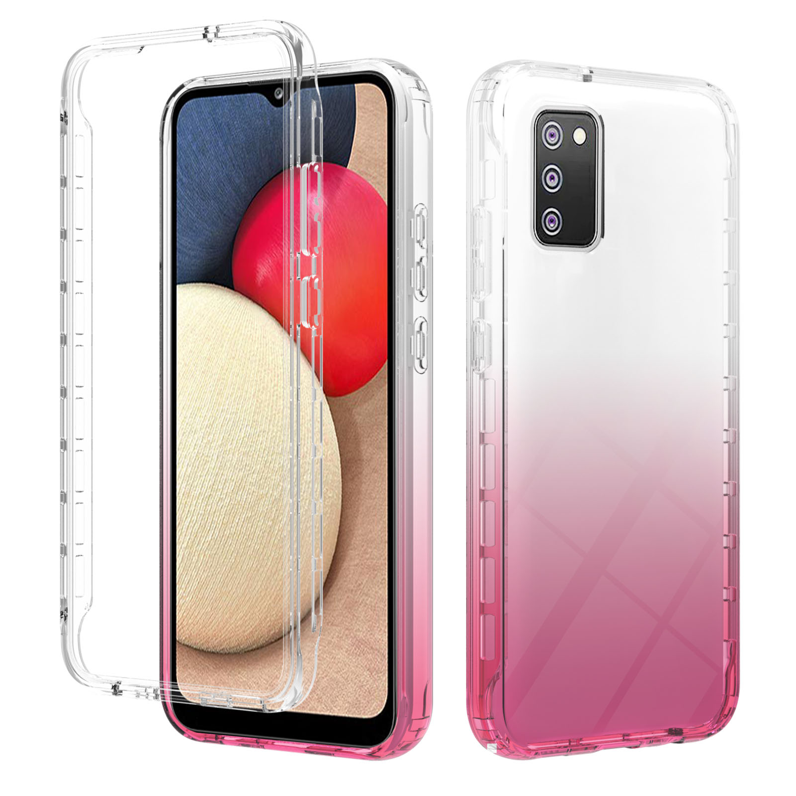 Gradient Color 2-in-1 Hard PC Bumper Frame + Soft TPU Back Protection Cover for Samsung Galaxy A02s (166.5x75.9x9.2mm) - Gradient Red, Galaxy A02s (166.5x75.9x9.2mm)
Gradient Color 2-in-1 Hard PC Bumper Frame + Soft TPU Back Protection Cover for Samsung Galaxy A02s (166.5x75.9x9.2mm) - Gradient Red, Galaxy A02s (166.5x75.9x9.2mm)
