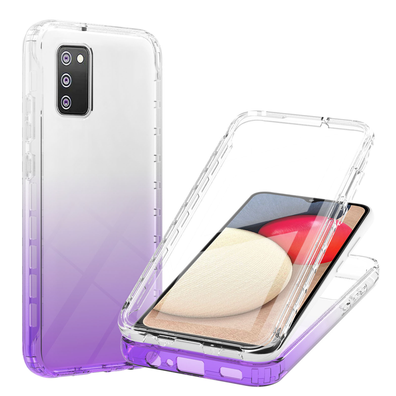 LA1 Series Transparent Gradient Color PC Frame TPU Back Panel Cell Phone Case Cover with PET Screen Protector for Samsung Galaxy A02s (164.2x75.9x9.1mm) - Purple, Galaxy A02s (164.2x75.9x9.1mm)
LA1 Series Transparent Gradient Color PC Frame TPU Back Panel Cell Phone Case Cover with PET Screen Protector for Samsung Galaxy A02s (164.2x75.9x9.1mm) - Purple, Galaxy A02s (164.2x75.9x9.1mm)