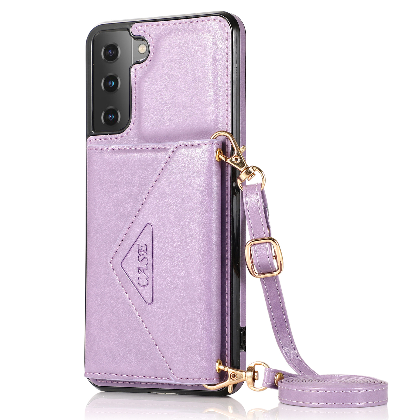 Shoulder Strap Magnetic Lock Closure Shockproof PU Leather TPU+PC Wallet Kickstand Phone Case for Samsung Galaxy S21 FE 5G/S21 Fan Edition - Light Purple, Galaxy S21 FE 5G
Shoulder Strap Magnetic Lock Closure Shockproof PU Leather TPU+PC Wallet Kickstand Phone Case for Samsung Galaxy S21 FE 5G/S21 Fan Edition - Light Purple, Galaxy S21 FE 5G