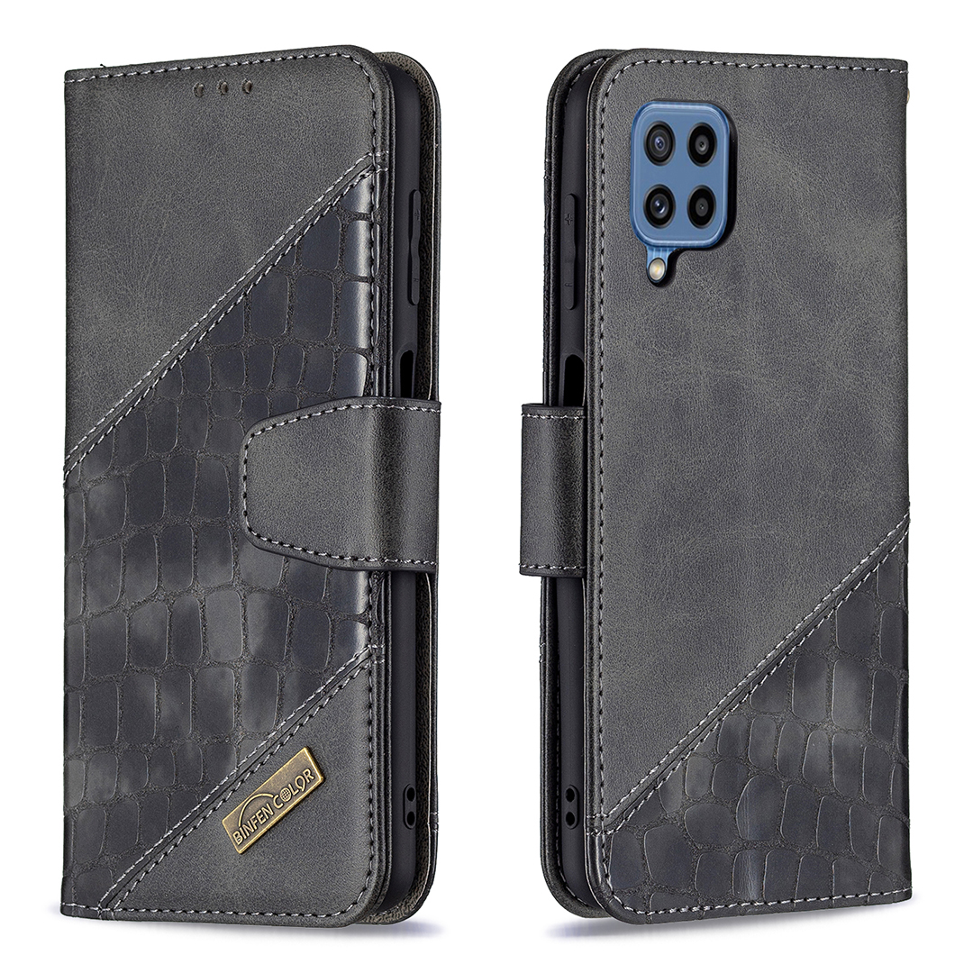 BF04 Crocodile Texture Splicing PU Leather Wallet Phone Protector Case for Samsung Galaxy M32 (Global Version) - Black, Galaxy M32 (Global Version) 4G
BF04 Crocodile Texture Splicing PU Leather Wallet Phone Protector Case for Samsung Galaxy M32 (Global Version) - Black, Galaxy M32 (Global Version) 4G