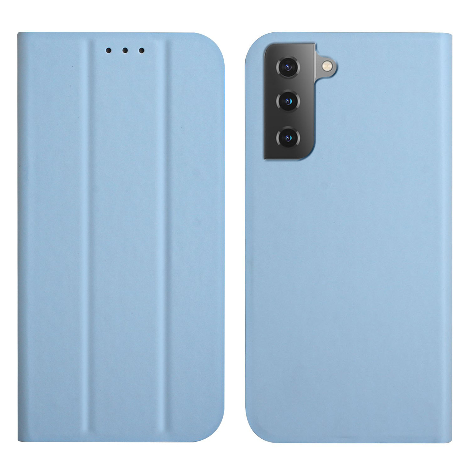 Solid Color Skin-touch Feeling Auto-absorbed Leather Phone Case Shell with Trifold Stand for Samsung Galaxy S21 5G/4G - Sky Blue, Galaxy S21 5G
Solid Color Skin-touch Feeling Auto-absorbed Leather Phone Case Shell with Trifold Stand for Samsung Galaxy S21 5G/4G - Sky Blue, Galaxy S21 5G