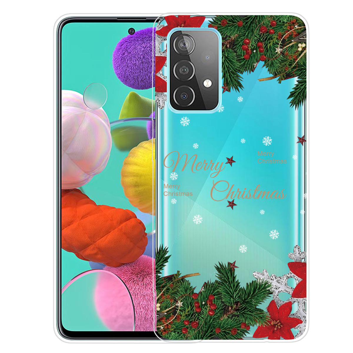 Christmas Series Pattern Printing IMD Soft TPU Clear Protective Case for Samsung Galaxy A72 5G / 4G - Pines and Snowflakes, Galaxy A72 5G
Christmas Series Pattern Printing IMD Soft TPU Clear Protective Case for Samsung Galaxy A72 5G / 4G - Pines and Snowflakes, Galaxy A72 5G