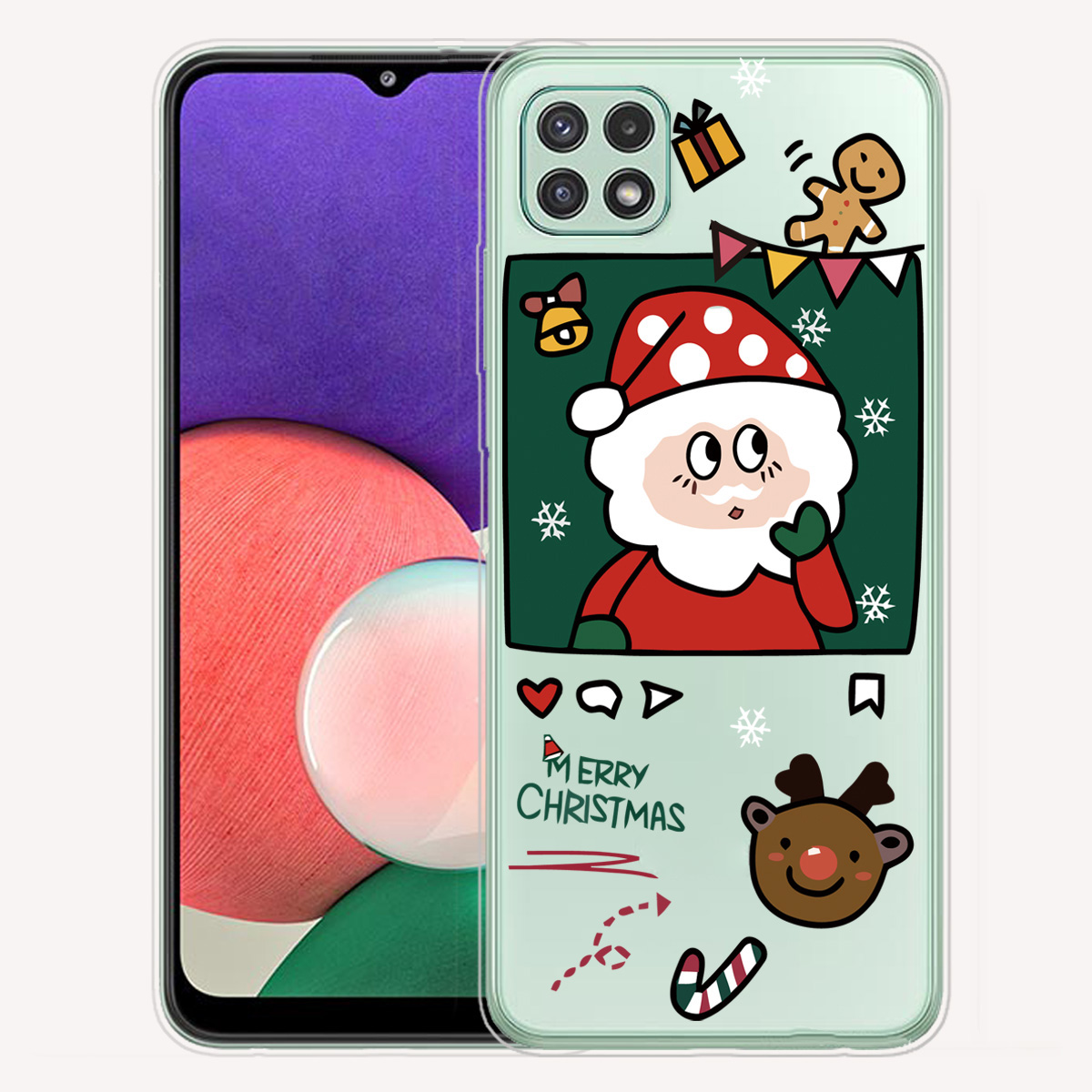 Christmas Series Pattern Printing IMD TPU Bumper Protective Soft Case Cover for Samsung Galaxy A22 5G (EU Version) - Santa Photo, Galaxy A22 5G (EU Version)
Christmas Series Pattern Printing IMD TPU Bumper Protective Soft Case Cover for Samsung Galaxy A22 5G (EU Version) - Santa Photo, Galaxy A22 5G (EU Version)