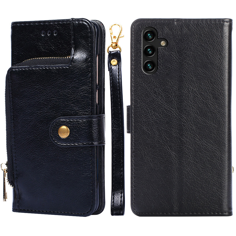 Shockproof Flip Phone Case Wallet Stand Design Leather Case Zipper Pocket Phone Cover Shell with Strap for Samsung Galaxy A13 5G - Black, Galaxy A13 5G
Shockproof Flip Phone Case Wallet Stand Design Leather Case Zipper Pocket Phone Cover Shell with Strap for Samsung Galaxy A13 5G - Black, Galaxy A13 5G