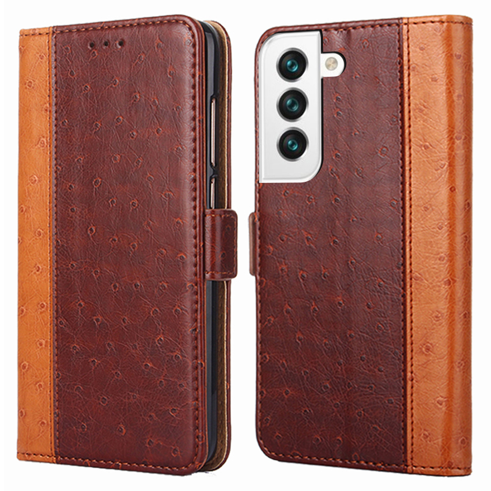 Ostrich Texture PU Leather Attached Soft TPU Inner Case Magnetic Closure Wallet Stand Flip Phone Cover for Samsung Galaxy S22+ 5G - Brown, Galaxy S22+ 5G
Ostrich Texture PU Leather Attached Soft TPU Inner Case Magnetic Closure Wallet Stand Flip Phone Cover for Samsung Galaxy S22+ 5G - Brown, Galaxy S22+ 5G