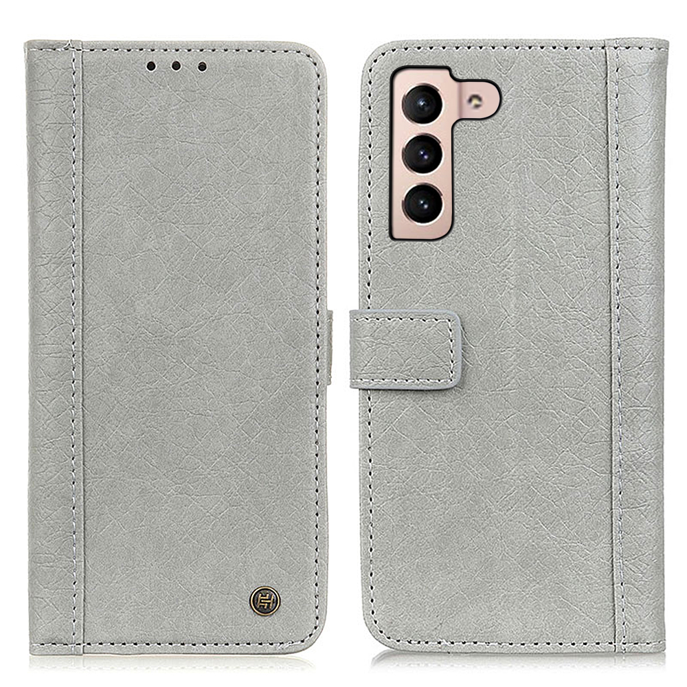 KHAZHEN Scratch-resistant Rhino Texture Magnetic Clasp Design Protective Phone Split Leather Case with Wallet Stand for Samsung Galaxy S22+ 5G - Grey, Galaxy S22+ 5G
KHAZHEN Scratch-resistant Rhino Texture Magnetic Clasp Design Protective Phone Split Leather Case with Wallet Stand for Samsung Galaxy S22+ 5G - Grey, Galaxy S22+ 5G