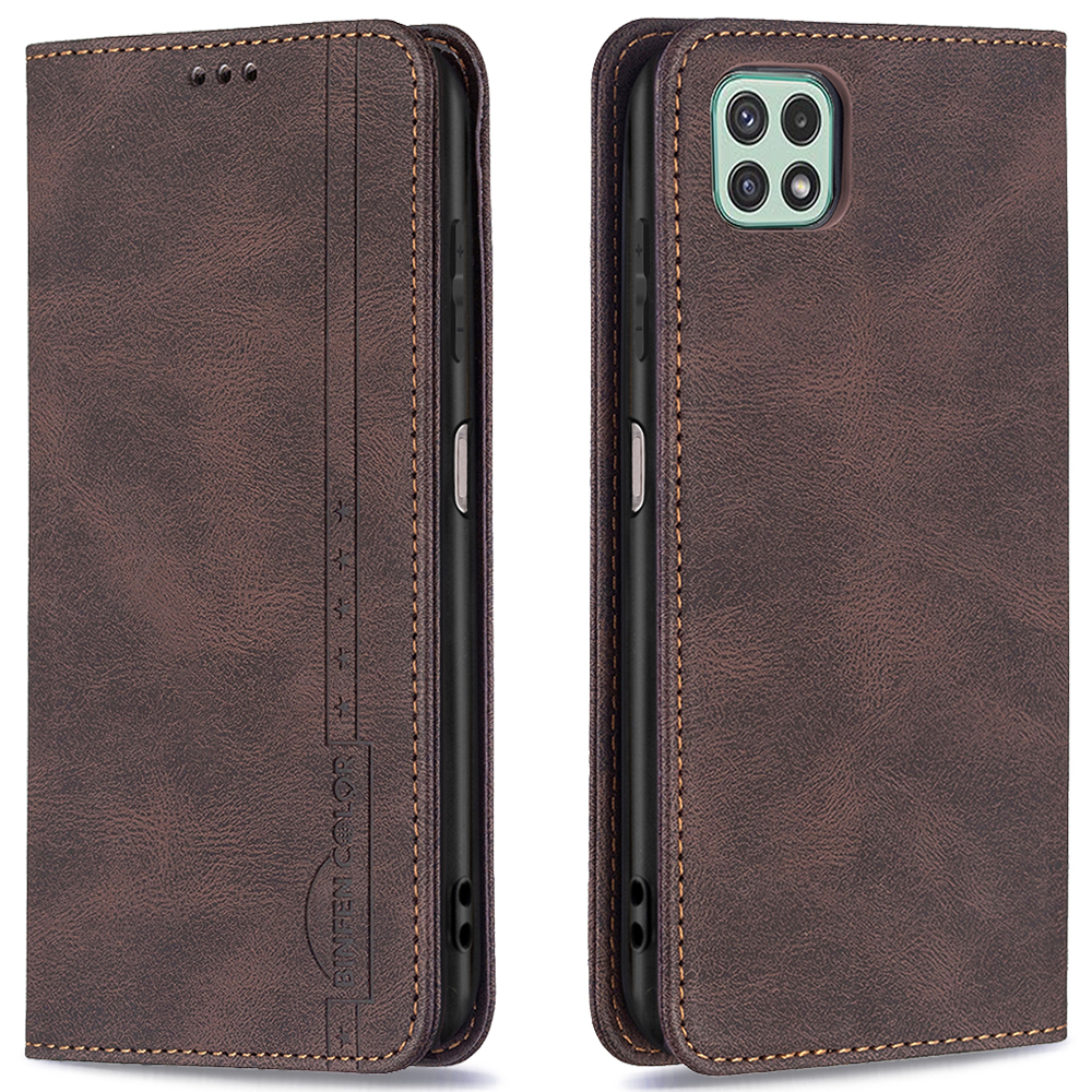 BINFEN COLOR Quality PU Leather Phone Case Stand Scratch Resistant RFID Blocking Design Cover for Samsung Galaxy A22 5G (EU Version) - Brown, Galaxy A22 5G (EU Version)
BINFEN COLOR Quality PU Leather Phone Case Stand Scratch Resistant RFID Blocking Design Cover for Samsung Galaxy A22 5G (EU Version) - Brown, Galaxy A22 5G (EU Version)
