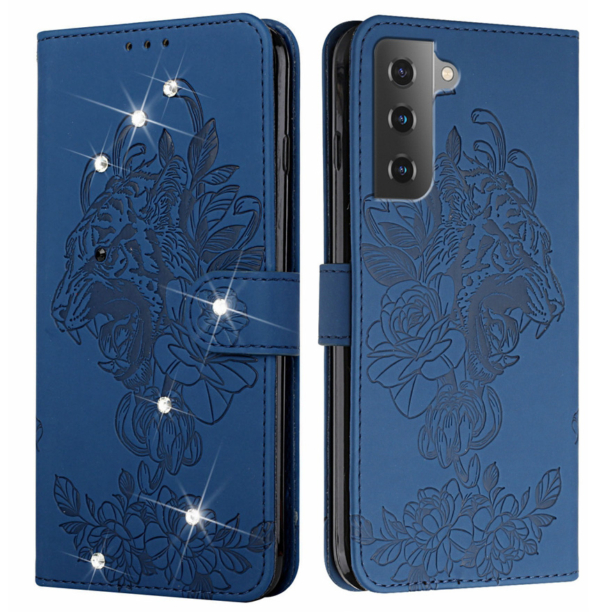 Imprinting Tiger Head Rhinestone Decor Full Protection Leather Phone Cover Case with Stand Wallet Design for Samsung Galaxy S22 5G - Blue, Galaxy S22 5G
Imprinting Tiger Head Rhinestone Decor Full Protection Leather Phone Cover Case with Stand Wallet Design for Samsung Galaxy S22 5G - Blue, Galaxy S22 5G