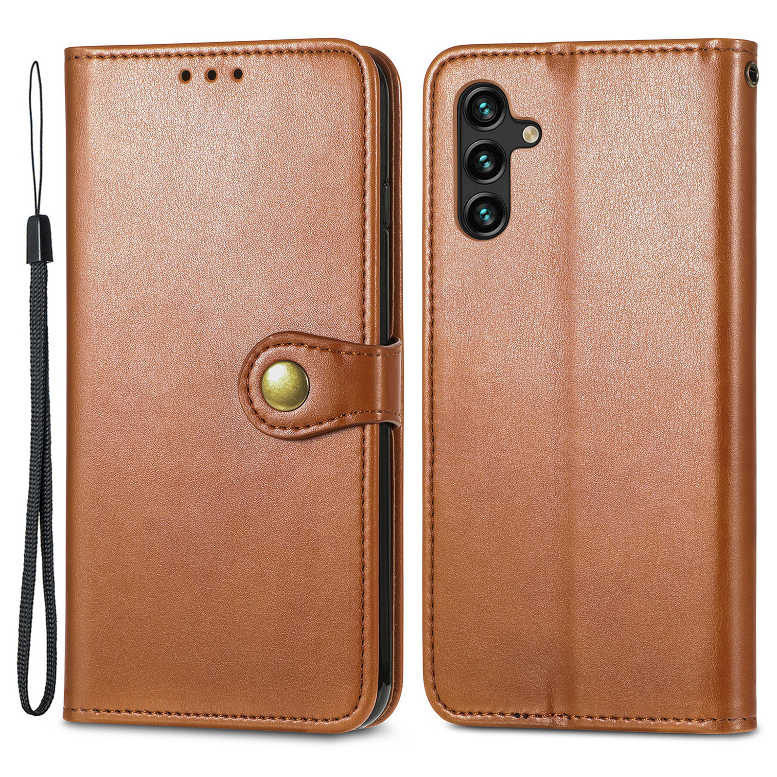 Magnetic Round Buckle PU Leather Wallet Stand Flip Folio Protective Case with Strap for Samsung Galaxy A13 5G - Brown, Galaxy A13 5G
Magnetic Round Buckle PU Leather Wallet Stand Flip Folio Protective Case with Strap for Samsung Galaxy A13 5G - Brown, Galaxy A13 5G