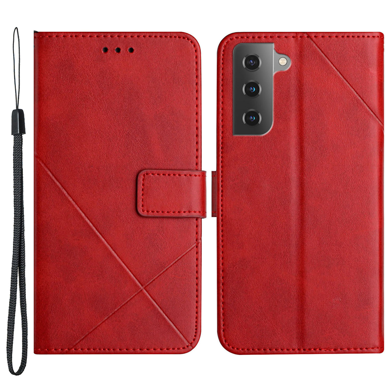 Solid Color Stripes Design PU Leather Wallet Stand Protective Phone Cover Case for Samsung Galaxy S22 5G - Red, Galaxy S22 5G
Solid Color Stripes Design PU Leather Wallet Stand Protective Phone Cover Case for Samsung Galaxy S22 5G - Red, Galaxy S22 5G