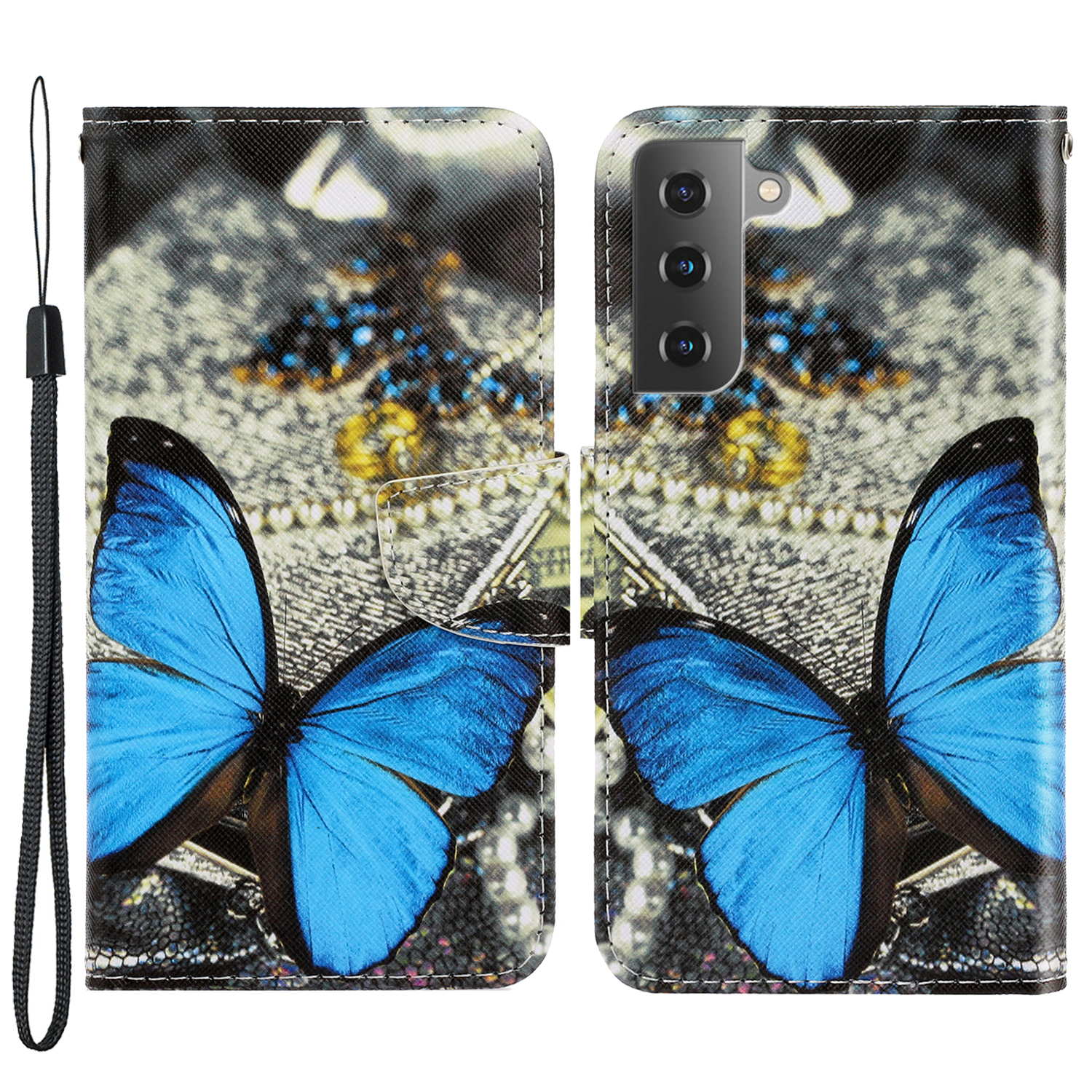 Печать с Образцом Кожа Кожа Folio Flip Phone Case Skellet Cover Shell с Ремешком Для Запястья Для Samsung Galaxy S22 5G - Одна Бабочка, Galaxy S22 5G
Печать с Образцом Кожа Кожа Folio Flip Phone Case Skellet Cover Shell с Ремешком Для Запястья Для Samsung Galaxy S22 5G - Одна Бабочка, Galaxy S22 5G
