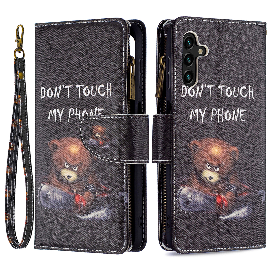 BF03 Стенд с Рисунком Печати Кожаная Крышка Magnetic Flip Zipper Chore Chace с Ремешком Для Samsung Galaxy A13 5G - Медведь, Galaxy A13 5G
BF03 Стенд с Рисунком Печати Кожаная Крышка Magnetic Flip Zipper Chore Chace с Ремешком Для Samsung Galaxy A13 5G - Медведь, Galaxy A13 5G
