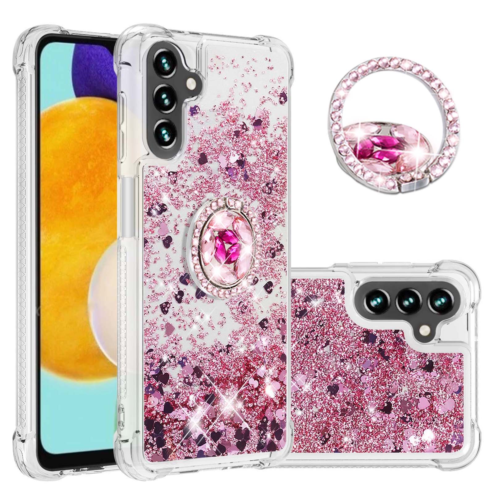 Quicksand TPU Phone Protective Shell Stylish Glitter Sequins Design with Ring Kickstand for Samsung Galaxy A13 5G - Rose Gold/Heart, Galaxy A13 5G
Quicksand TPU Phone Protective Shell Stylish Glitter Sequins Design with Ring Kickstand for Samsung Galaxy A13 5G - Rose Gold/Heart, Galaxy A13 5G