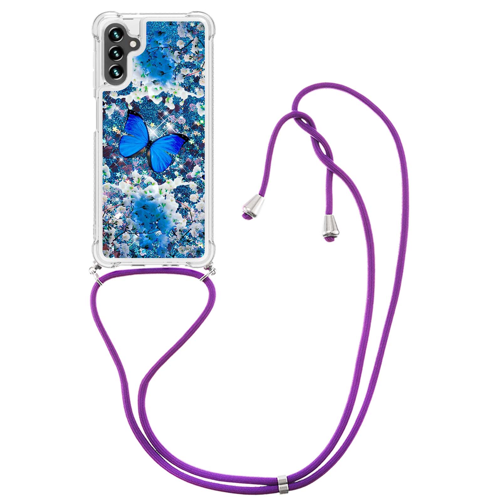 For Samsung Galaxy A13 5G / A04s 4G (164.7 x 76.7 x 9.1 mm) Glitter Liquid Quicksand Case Pattern Printing Soft TPU Phone Cover with Adjustable Lanyard - Blue Butterfly, Galaxy A13 5G
For Samsung Galaxy A13 5G / A04s 4G (164.7 x 76.7 x 9.1 mm) Glitter Liquid Quicksand Case Pattern Printing Soft TPU Phone Cover with Adjustable Lanyard - Blue Butterfly, Galaxy A13 5G