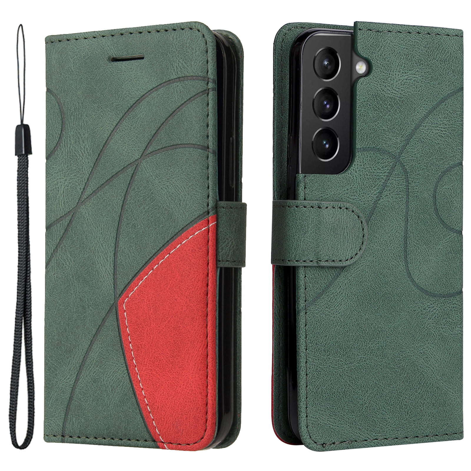 KT Leather Series-1 Anti-scratch Dual-color Splicing Style Flip Shell PU Leather Wrist Strap Phone Case with Wallet and Stand for Samsung Galaxy S22 5G - Green, Galaxy S22 5G
KT Leather Series-1 Anti-scratch Dual-color Splicing Style Flip Shell PU Leather Wrist Strap Phone Case with Wallet and Stand for Samsung Galaxy S22 5G - Green, Galaxy S22 5G