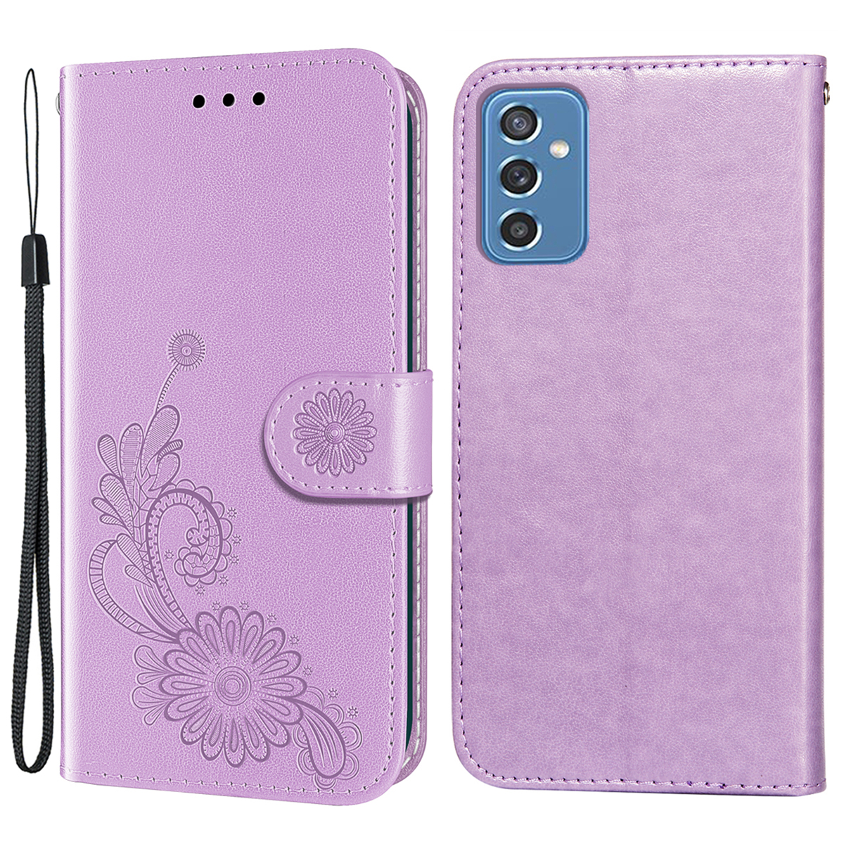 Imprinting Lace Lotus Pattern PU Leather + TPU Phone Case Wallet Stand Cover with Hand Strap for Samsung Galaxy M52 5G - Purple, Samsung Galaxy M52 5G
Imprinting Lace Lotus Pattern PU Leather + TPU Phone Case Wallet Stand Cover with Hand Strap for Samsung Galaxy M52 5G - Purple, Samsung Galaxy M52 5G
