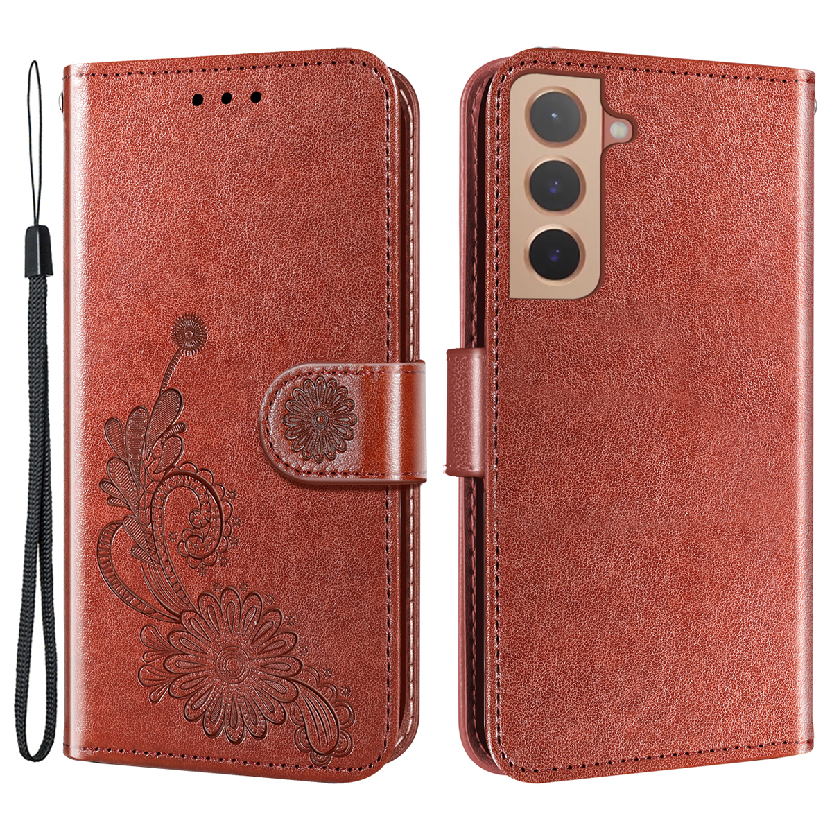 Imprinted Lace and Lotus Pattern PU Leather Wallet Stand Folio Flip Phone Cover with Strap for Samsung Galaxy S22+ 5G - Brown, Galaxy S22+ 5G
Imprinted Lace and Lotus Pattern PU Leather Wallet Stand Folio Flip Phone Cover with Strap for Samsung Galaxy S22+ 5G - Brown, Galaxy S22+ 5G